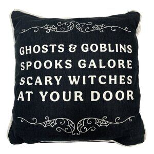 Ghosts Goblins  Decorative Throw Pillow by Full Moon Home Black  20 x 20